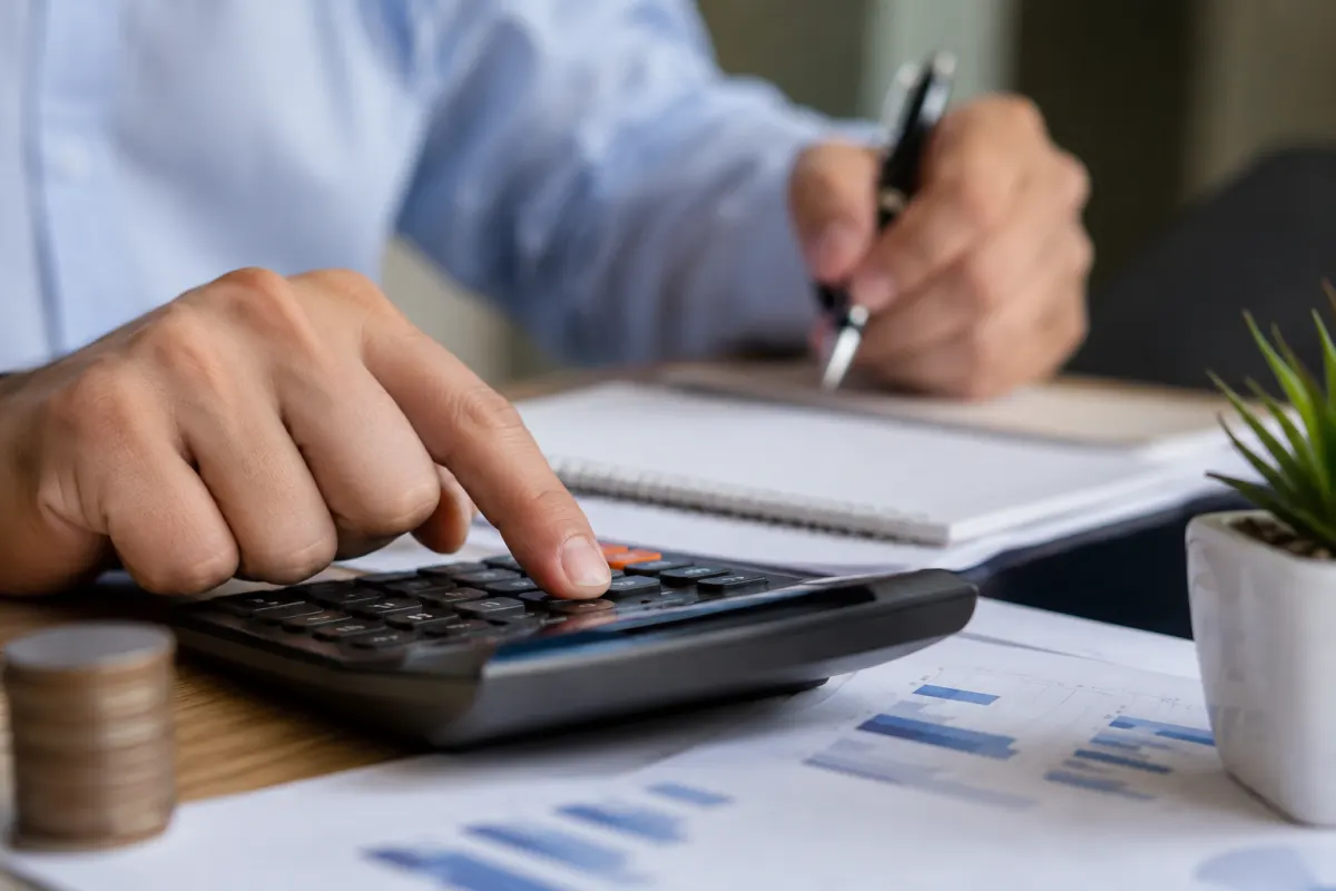 Gros plan sur les chiffres d'un formulaire de déclaration fiscale avec un stylo plume