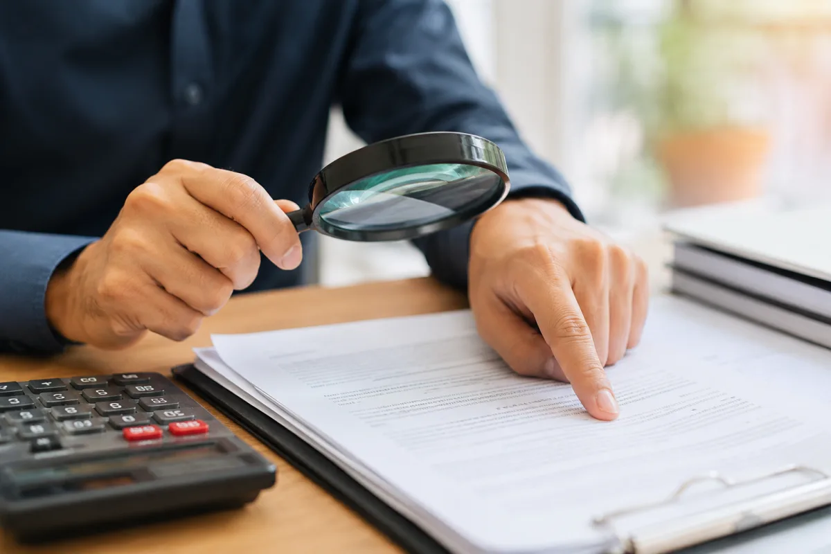 Gros plan sur les détails d'un contrat d'assurance vie posé sur un bureau en bois