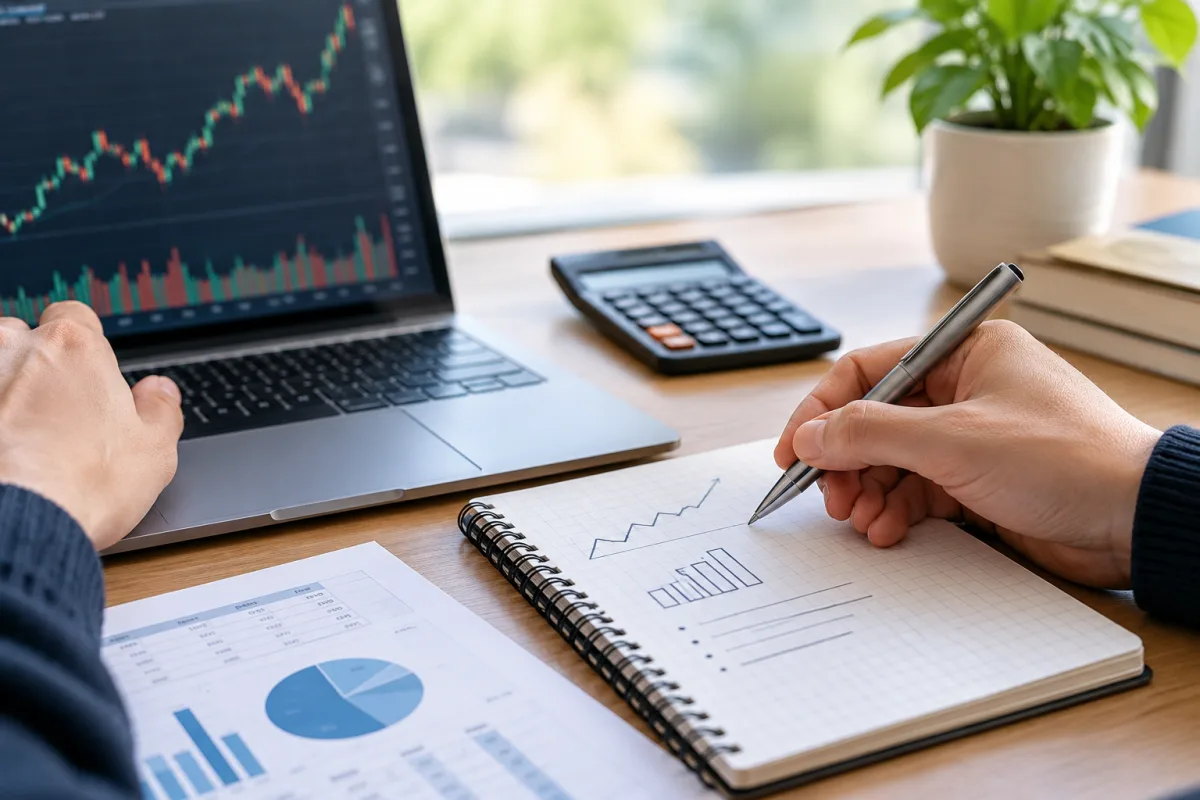 Gros plan sur les lignes de compteurs d'un relevé d'investissement montrant des valeurs d'actions